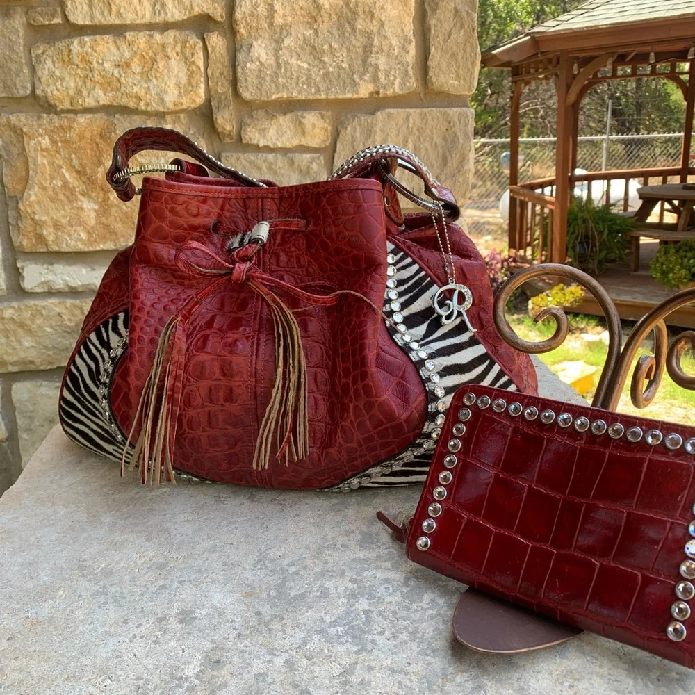 Ravianni Ladies Handbag & Matching Wallet & portfolio - all genuine leather - Picture 2 of 14